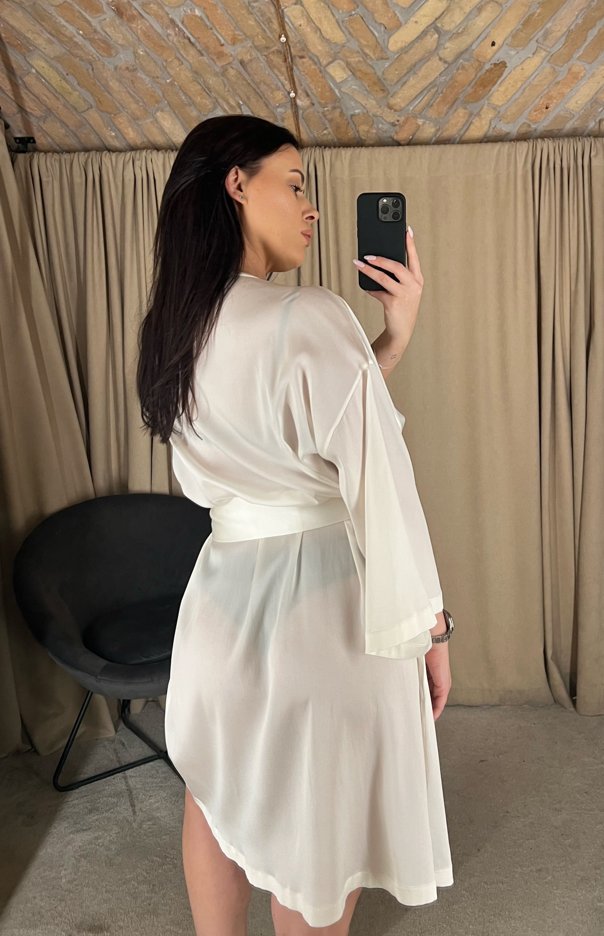 BIANCO CORTO šilkinis kimono